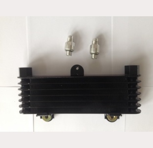 Oil cooler with 2 fittings